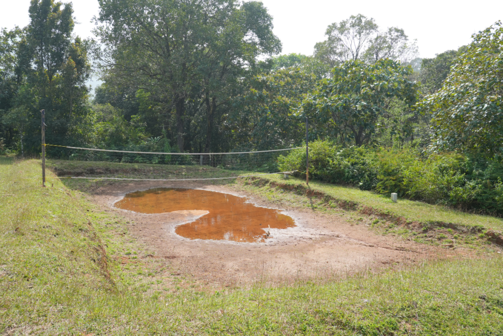 Outdoor recreational games at Wild Fog Resort surrounded by nature.