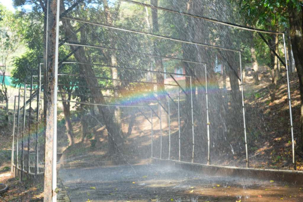 Outdoor rain dance area at Wild Fog Resort in Sakleshpur.